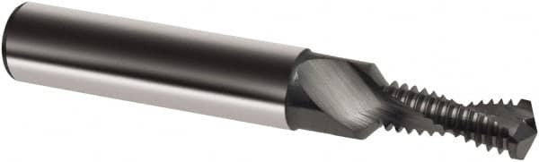 Guhring - M4x0.50 Metric Fine, 0.1378" Cutting Diam, 2 Flute, Solid Carbide Helical Flute Thread Mill - Internal Thread, 8.7mm LOC, 48mm OAL, 6mm Shank Diam - Americas Industrial Supply