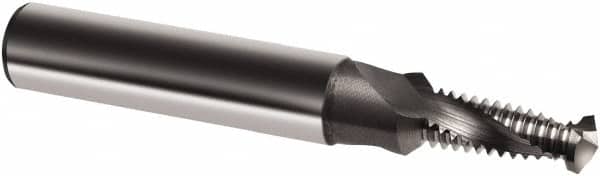 Guhring - M6x0.75 Metric Fine, 0.2067" Cutting Diam, 2 Flute, Solid Carbide Helical Flute Thread Mill - Internal Thread, 12.9mm LOC, 62mm OAL, 8mm Shank Diam - Americas Industrial Supply