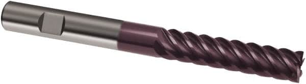 Guhring - 12mm, 45mm LOC, 12mm Shank Diam, 150mm OAL, 6 Flute, Solid Carbide Square End Mill - Single End, FIREX Finish, Spiral Flute, 45° Helix, Right Hand Cut, Right Hand Flute, Series 3693 - Americas Industrial Supply