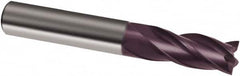 Guhring - 7mm, 16mm LOC, 7mm Shank Diam, 60mm OAL, 4 Flute, Solid Carbide Square End Mill - Single End, FIREX Finish, Spiral Flute, 30° Helix, Right Hand Cut, Right Hand Flute, Series 3678 - Americas Industrial Supply
