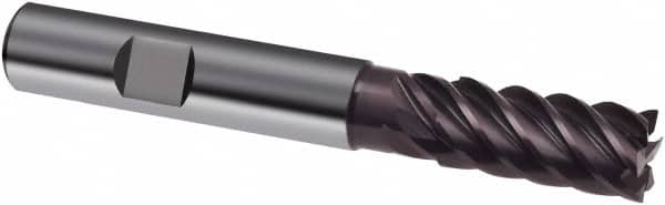 Guhring - 20mm, 38mm LOC, 20mm Shank Diam, 104mm OAL, 6 Flute, Solid Carbide Square End Mill - Single End, FIREX Finish, Spiral Flute, 44/45/46° Helix, Centercutting, Right Hand Cut, Right Hand Flute, Series 3632 - Americas Industrial Supply
