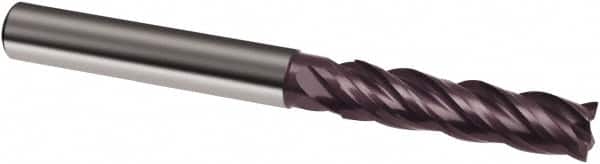 Guhring - 12mm, 45mm LOC, 12mm Shank Diam, 150mm OAL, 4 Flute, Solid Carbide Square End Mill - Single End, FIREX Finish, Spiral Flute, 35/38° Helix, Centercutting, Right Hand Cut, Right Hand Flute, Series 3627 - Americas Industrial Supply