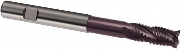 Guhring - 16mm, 32mm LOC, 16mm Shank Diam, 150mm OAL, 4 Flute, Solid Carbide Square End Mill - Single End, FIREX Finish, Spiral Flute, 30/32° Helix, Centercutting, Right Hand Cut, Right Hand Flute, Series 3600 - Americas Industrial Supply