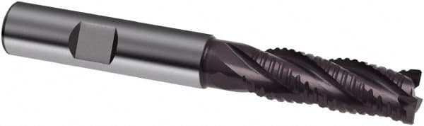 Guhring - 12mm, 36mm LOC, 12mm Shank Diam, 93mm OAL, 4 Flute, Solid Carbide Square End Mill - Single End, FIREX Finish, Spiral Flute, 30/32° Helix, Centercutting, Right Hand Cut, Right Hand Flute, Series 3522 - Americas Industrial Supply