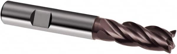 Guhring - 12mm, 26mm LOC, 11.2mm Shank Diam, 83mm OAL, 4 Flute, Solid Carbide Square End Mill - Single End, Super-A Finish, Spiral Flute, 35/38° Helix, Centercutting, Right Hand Cut, Right Hand Flute, Series 3499 - Americas Industrial Supply