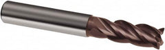 Guhring - 12mm, 26mm LOC, 11.2mm Shank Diam, 83mm OAL, 4 Flute, Solid Carbide Square End Mill - Single End, Super-A Finish, Spiral Flute, 35/38° Helix, Centercutting, Right Hand Cut, Right Hand Flute, Series 3498 - Americas Industrial Supply