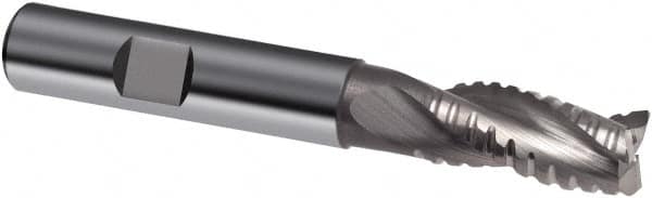 Guhring - 6mm, 13mm LOC, 6mm Shank Diam, 57mm OAL, 3 Flute, Solid Carbide Square End Mill - Single End, Uncoated, Spiral Flute, 29/30/31° Helix, Centercutting, Right Hand Cut, Right Hand Flute, Series 3469 - Americas Industrial Supply