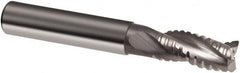 Guhring - 12mm, 26mm LOC, 12mm Shank Diam, 83mm OAL, 3 Flute, Solid Carbide Square End Mill - Single End, Uncoated, Spiral Flute, 29/30/31° Helix, Centercutting, Right Hand Cut, Right Hand Flute, Series 3468 - Americas Industrial Supply
