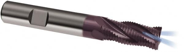 Guhring - 8mm Diam, Coarse Pitch, 19mm LOC, 4 Flute Solid Carbide Corner Chamfer Roughing End Mill - FIREX Finish, 63mm OAL, 8mm Shank Diam, Single End - Americas Industrial Supply