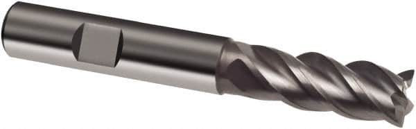 Guhring - 8mm, 19mm LOC, 8mm Shank Diam, 63mm OAL, 4 Flute, Solid Carbide Square End Mill - Single End, Uncoated, Spiral Flute, 40/42° Helix, Centercutting, Right Hand Cut, Right Hand Flute, Series 3319 - Americas Industrial Supply