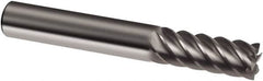 Guhring - 4mm, 11mm LOC, 4mm Shank Diam, 57mm OAL, 6 Flute, Solid Carbide Square End Mill - Single End, Uncoated, Spiral Flute, 45° Helix, Right Hand Cut, Right Hand Flute, Series 3311 - Americas Industrial Supply