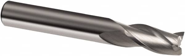 Guhring - 10mm, 19mm LOC, 10mm Shank Diam, 72mm OAL, 3 Flute, Solid Carbide Square End Mill - Single End, Uncoated, Spiral Flute, 30° Helix, Right Hand Cut, Right Hand Flute, Series 3307 - Americas Industrial Supply