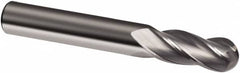 Guhring - 18mm Diam, 32mm LOC, 4 Flute Solid Carbide Ball End Mill - Uncoated, Single End, 92mm OAL, 18mm Shank Diam, Spiral Flute - Americas Industrial Supply