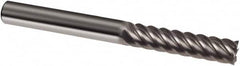 Guhring - 5/8", 2-1/4" LOC, 5/8" Shank Diam, 5" OAL, 6 Flute, Solid Carbide Square End Mill - Single End, Uncoated, Spiral Flute, 45° Helix, Right Hand Cut, Right Hand Flute, Series 3180 - Americas Industrial Supply