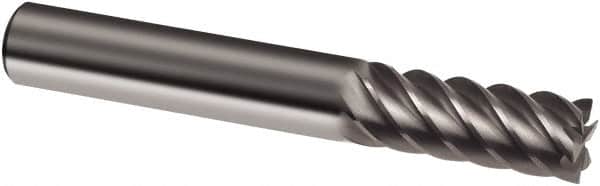 Guhring - 5/16", 7/8" LOC, 5/16" Shank Diam, 2-1/2" OAL, 6 Flute, Solid Carbide Square End Mill - Single End, Uncoated, Spiral Flute, 45° Helix, Right Hand Cut, Right Hand Flute, Series 3178 - Americas Industrial Supply