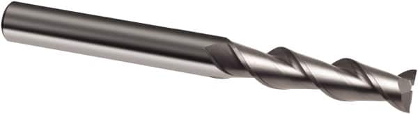 Guhring - 5/8", 2-1/4" LOC, 5/8" Shank Diam, 5" OAL, 2 Flute, Solid Carbide Square End Mill - Single End, Uncoated, Spiral Flute, 45° Helix, Right Hand Cut, Right Hand Flute, Series 3175 - Americas Industrial Supply