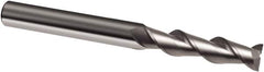 Guhring - 1/4", 1-1/8" LOC, 1/4" Shank Diam, 3" OAL, 2 Flute, Solid Carbide Square End Mill - Single End, Uncoated, Spiral Flute, 45° Helix, Right Hand Cut, Right Hand Flute, Series 3175 - Americas Industrial Supply