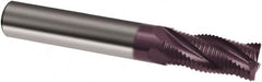 Guhring - 5/8" Diam, Coarse Pitch, 1-1/4" LOC, 4 Flute Solid Carbide Corner Chamfer Roughing End Mill - Uncoated, 3-1/2" OAL, 5/8" Shank Diam, Single End - Americas Industrial Supply