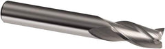 Guhring - 1/2", 1" LOC, 1/2" Shank Diam, 3" OAL, 3 Flute, Solid Carbide Square End Mill - Single End, Uncoated, Spiral Flute, 30° Helix, Right Hand Cut, Right Hand Flute, Series 3168 - Americas Industrial Supply