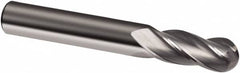 Guhring - 3/4" Diam, 1-1/2" LOC, 4 Flute Solid Carbide Ball End Mill - Uncoated, Single End, 4" OAL, 3/4" Shank Diam, Spiral Flute - Americas Industrial Supply