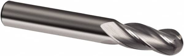 Guhring - 5/8" Diam, 1-1/4" LOC, 4 Flute Solid Carbide Ball End Mill - Uncoated, Single End, 3-1/2" OAL, 5/8" Shank Diam, Spiral Flute - Americas Industrial Supply