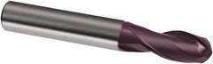 Guhring - 5/8" Diam, 1-1/4" LOC, 2 Flute Solid Carbide Ball End Mill - FIREX Finish, Single End, 3-1/2" OAL, 5/8" Shank Diam, Spiral Flute - Americas Industrial Supply
