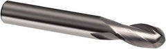Guhring - 5/8" Diam, 1-1/4" LOC, 2 Flute Solid Carbide Ball End Mill - Uncoated, Single End, 3-1/2" OAL, 5/8" Shank Diam, Spiral Flute - Americas Industrial Supply