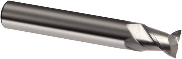 Guhring - 14mm, 14mm LOC, 14mm Shank Diam, 75mm OAL, 2 Flute, Solid Carbide Square End Mill - Single End, Uncoated, Spiral Flute, 45° Helix, Right Hand Cut, Right Hand Flute, Series 3310 - Americas Industrial Supply