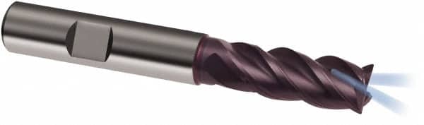 Guhring - 10mm, 22mm LOC, 10mm Shank Diam, 72mm OAL, 4 Flute, Solid Carbide Square End Mill - Single End, FIREX Finish, Spiral Flute, 40/42° Helix, Centercutting, Right Hand Cut, Right Hand Flute, Series 3366 - Americas Industrial Supply