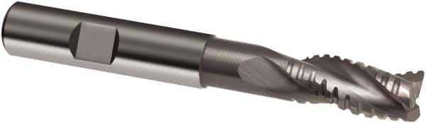 Guhring - 20mm, 38mm LOC, 20mm Shank Diam, 126mm OAL, 3 Flute, Solid Carbide Square End Mill - Single End, Uncoated, Spiral Flute, 29/30/31° Helix, Centercutting, Right Hand Cut, Right Hand Flute, Series 3471 - Americas Industrial Supply