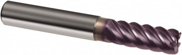 Guhring - 12mm, 26mm LOC, 12mm Shank Diam, 83mm OAL, 6 Flute, Solid Carbide Square End Mill - Single End, FIREX Finish, Spiral Flute, 45° Helix, Right Hand Cut, Right Hand Flute, Series 3563 - Americas Industrial Supply