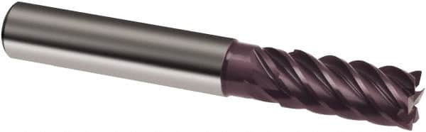 Guhring - 25mm, 45mm LOC, 25mm Shank Diam, 121mm OAL, 6 Flute, Solid Carbide Square End Mill - Single End, FIREX Finish, Spiral Flute, 44/45/46° Helix, Centercutting, Right Hand Cut, Right Hand Flute, Series 3631 - Americas Industrial Supply