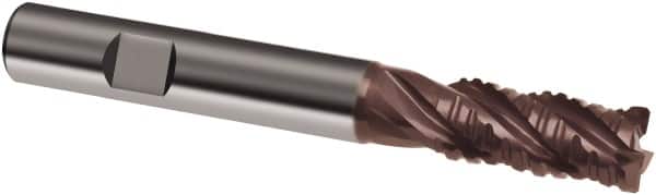Guhring - 20mm, 38mm LOC, 20mm Shank Diam, 104mm OAL, 4 Flute, Solid Carbide Square End Mill - Single End, Nano-A Finish, Spiral Flute, 36/38° Helix, Centercutting, Right Hand Cut, Right Hand Flute, Series 3718 - Americas Industrial Supply