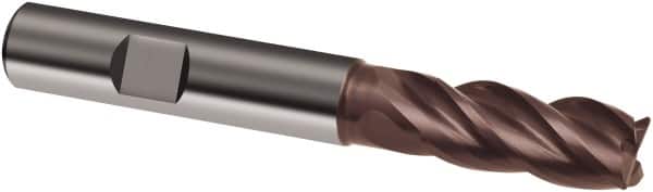 Guhring - 20mm, 38mm LOC, 20mm Shank Diam, 104mm OAL, 4 Flute, Solid Carbide Square End Mill - Single End, Nano-A Finish, Spiral Flute, 36/38° Helix, Centercutting, Right Hand Cut, Right Hand Flute, Series 3803 - Americas Industrial Supply