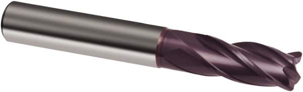 Guhring - 5/8", 2-1/4" LOC, 5/8" Shank Diam, 5" OAL, 4 Flute, Solid Carbide Square End Mill - Single End, Super-A Finish, Spiral Flute, 30° Helix, Right Hand Cut, Right Hand Flute, Series 3852 - Americas Industrial Supply