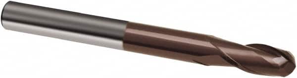 Guhring - 4mm, 8mm LOC, 4mm Shank Diam, 80mm OAL, 2 Flute, Solid Carbide Square End Mill - Single End, TiAlN Finish, Spiral Flute, 30° Helix, Right Hand Cut, Right Hand Flute, Series 3866 - Americas Industrial Supply