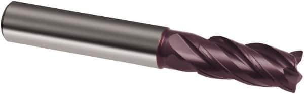 Guhring - 12mm, 26mm LOC, 12mm Shank Diam, 83mm OAL, 4 Flute, Solid Carbide Square End Mill - Single End, FIREX Finish, Spiral Flute, 35/38° Helix, Centercutting, Right Hand Cut, Right Hand Flute, Series 3872 - Americas Industrial Supply