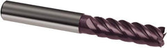 Guhring - 12mm, 36mm LOC, 12mm Shank Diam, 93mm OAL, 5 Flute, Solid Carbide Square End Mill - Single End, FIREX Finish, Spiral Flute, 45° Helix, Centercutting, Right Hand Cut, Right Hand Flute, Series 3897 - Americas Industrial Supply
