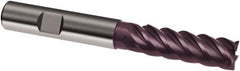 Guhring - 12mm, 36mm LOC, 12mm Shank Diam, 93mm OAL, 5 Flute, Solid Carbide Square End Mill - Single End, FIREX Finish, Spiral Flute, 45° Helix, Centercutting, Right Hand Cut, Right Hand Flute, Series 3898 - Americas Industrial Supply