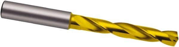Guhring - 9/64" 140° Solid Carbide Jobber Drill - TiN Finish, Right Hand Cut, Spiral Flute, 66mm OAL, SF Point - Americas Industrial Supply