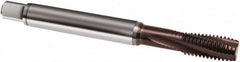Guhring - 7/16-14 UNC 4 Flute 3BX Modified Bottoming Spiral Flute Tap - Powdered Metal, TiAlN Finish, 100mm OAL, Right Hand Flute, Right Hand Thread, H4, Series 1067 - Americas Industrial Supply