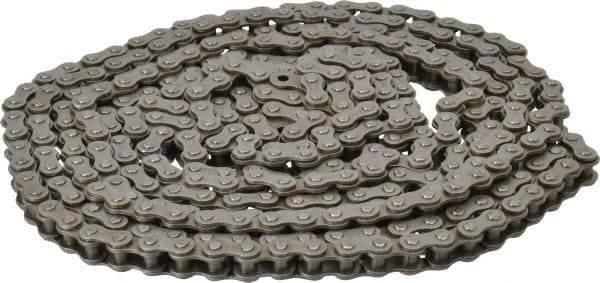 Browning - 3/8" Pitch, ANSI 35, Single Strand Roller Chain - Chain No. 35, 10 Ft. Long, 1/5" Roller Diam, 3/16" Roller Width - Americas Industrial Supply