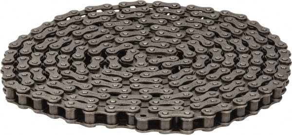 Browning - 1/2" Pitch, ANSI 41, Single Strand Roller Chain - Chain No. 41, 10 Ft. Long, 0.306" Roller Diam, 1/4" Roller Width - Americas Industrial Supply
