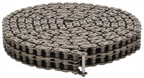 Browning - 1/2" Pitch, ANSI 40-2, Double Strand Roller Chain - Chain No. 40-2, 10 Ft. Long, 5/16" Roller Diam, 5/16" Roller Width - Americas Industrial Supply