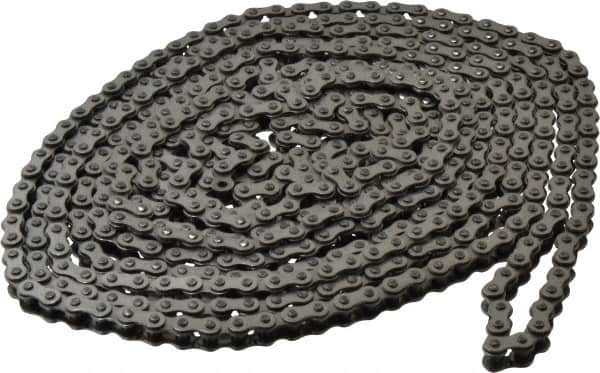 Browning - 1/4" Pitch, ANSI 25, Single Strand Roller Chain - Chain No. 25SS, 10 Ft. Long, 0.13" Roller Diam, 1/8" Roller Width - Americas Industrial Supply