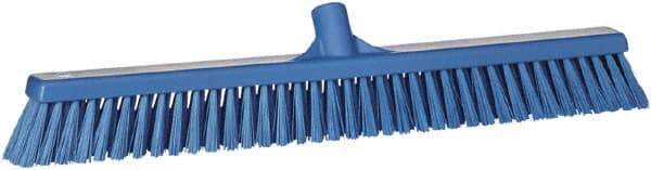 Vikan - 24" Combo Duty Polyester Push Broom - 2" Bristle Length, Plastic Block, European Threaded Handle Connection - Americas Industrial Supply