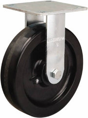 Hamilton - 8" Diam x 2" Wide x 9-1/2" OAH Top Plate Mount Rigid Caster - Phenolic, 900 Lb Capacity, Straight Roller Bearing, 5 x 5-1/2" Plate - Americas Industrial Supply