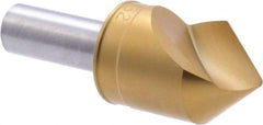 M.A. Ford - 1" Head Diam, 1/2" Shank Diam, 1 Flute 82° High Speed Steel Countersink - TiN Finish, 2-3/4" OAL - Americas Industrial Supply