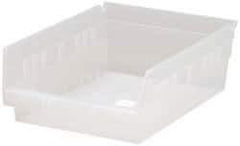 Quantum Storage - 30 Lb. Load Capacity, 11-5/8" Deep, Clear Polypropylene Hopper Shelf Bin - 4" High x 8-3/8" Wide x 11-5/8" Long - Americas Industrial Supply
