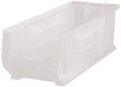 Quantum Storage - 125 Lb. Load Capacity, 23-7/8" Deep, Clear Polypropylene Hopper Stacking Bin - 7" High x 8-1/4" Wide x 23-7/8" Long - Americas Industrial Supply